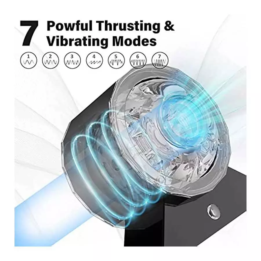 Automatic Male Masturbator Penis Training Vibrator, Rechargeable Male Masturbators with 7 Thrusting & Vibration Modes, Handsfree