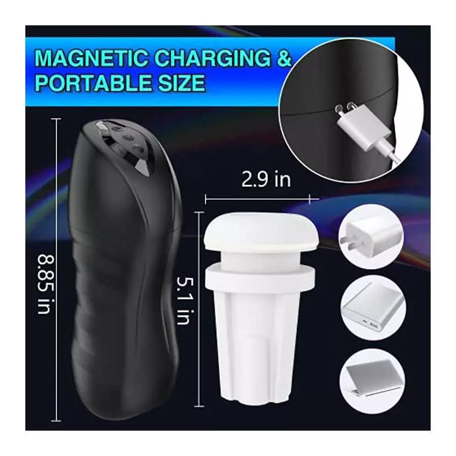 Automatic Male Masturbator Cup Sex Toys Sucking Male Masturbators Toys for Men with 5 Sucking & 10 Vibrating, Male Penis Vibrato