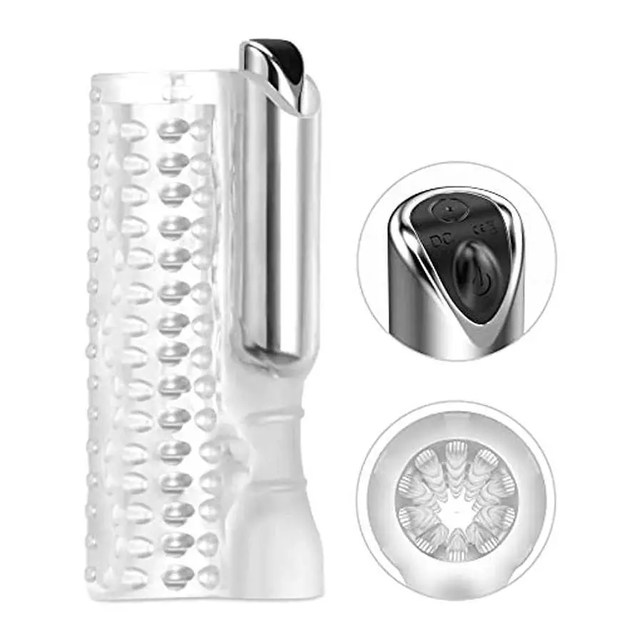 Vibrator Male Masturbator Cup with 10 Powerful Vibrations Crystal Vagina Sleeve Male Masturbation Stroker Transparent Spiral Tex Vibrator Male Masturbator Cup with 10 Powerful Vibrations Crystal Vagina Sleeve Male Masturbation Stroker Transparent Spiral Tex