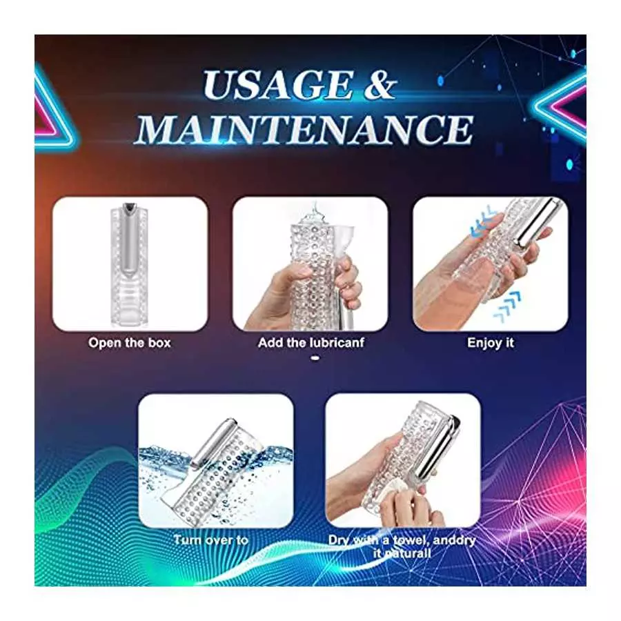 Vibrator Male Masturbator Cup with 10 Powerful Vibrations Crystal Vagina Sleeve Male Masturbation Stroker Transparent Spiral Tex