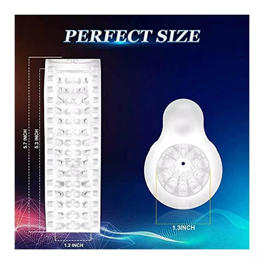 Vibrator Male Masturbator Cup with 10 Powerful Vibrations Crystal Vagina Sleeve Male Masturbation Stroker Transparent Spiral Tex