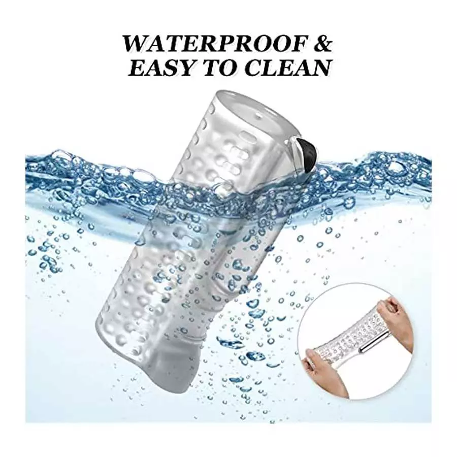 Vibrator Male Masturbator Cup with 10 Powerful Vibrations Crystal Vagina Sleeve Male Masturbation Stroker Transparent Spiral Tex