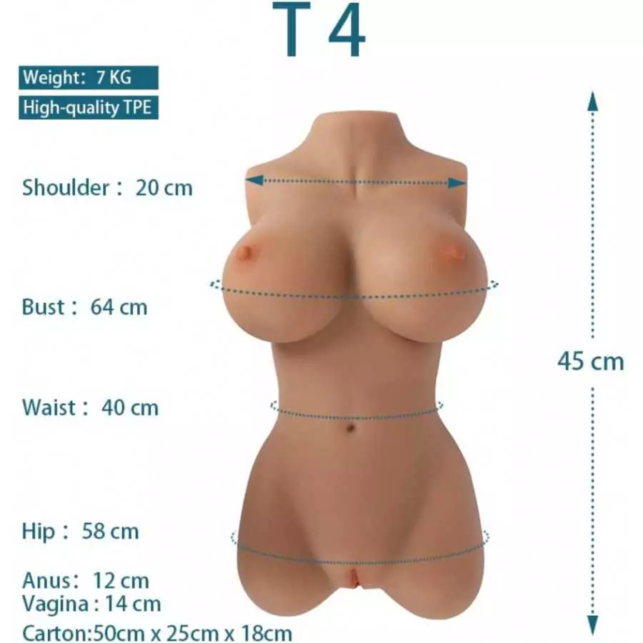 15.43LB Sex Doll Male Masturbators, Lifelike Torso Doll Pocket Pussy Ass Realistic Butt with Vaginal Anal Sex Stroker, 3D Realis