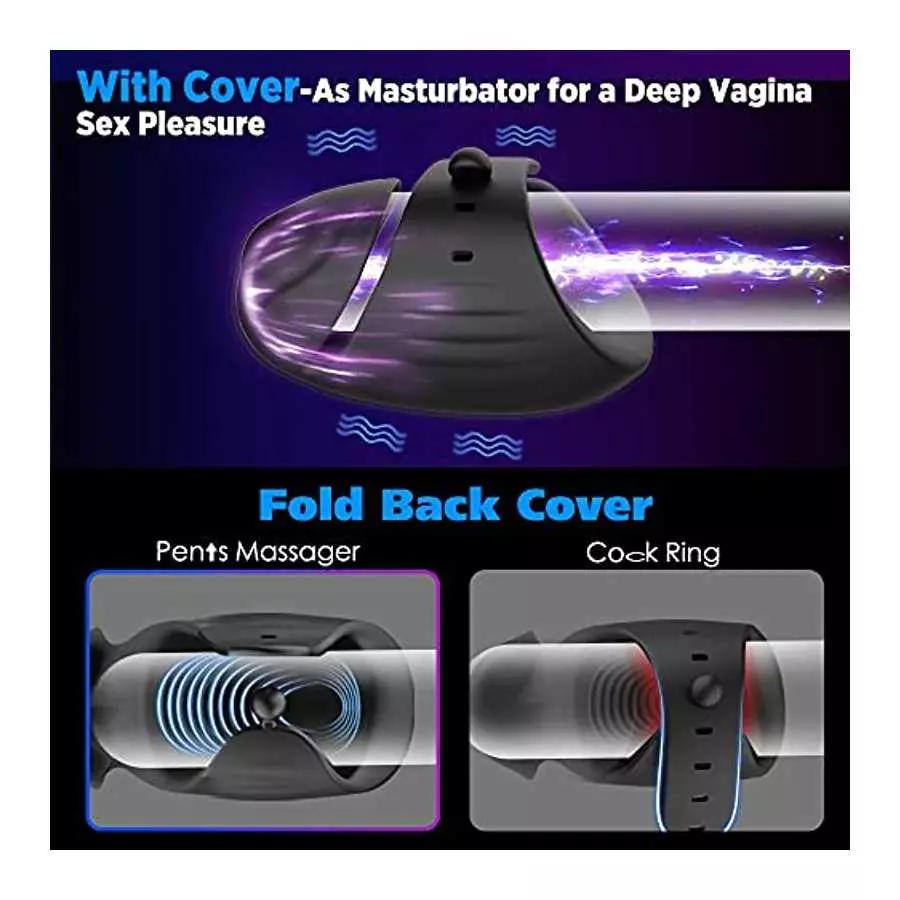 Adjustable Male Vibrator Masturbator, Mens Adult Sex Toys for Men, 3 in 1 Hands Free Men's Sex Toy Penis Vibrator Stimulator Tra
