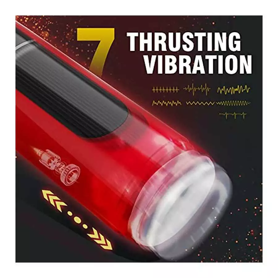 Thrusting Male Masturbator Cup, Waterproof Automatic Male Sex Toy with 7 Telescopic & Vibrations Adult Toy for Men with Realisti