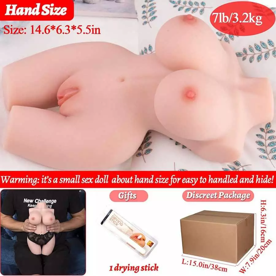 7LB Male Masturbator Sex Doll for Men, Female Sex Dolls Torso with Realistic Big Boobs Vagina Anus, Pocket Pussy Love Doll Torso