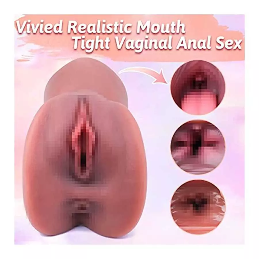 3 in 1 Male Masturbator, Realistic Pocket Pussy with Lifelike Face Designed and 3D Structure for Men Masturbation, Masturbators