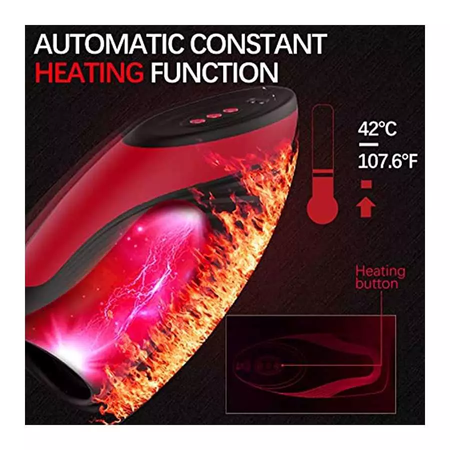 Automatic Male Masturbators - 107℉ Male Masturbator Stroking Toys with 9 Vibrating & 6 Squeezing Modes, Adult Male Sex Toys Real