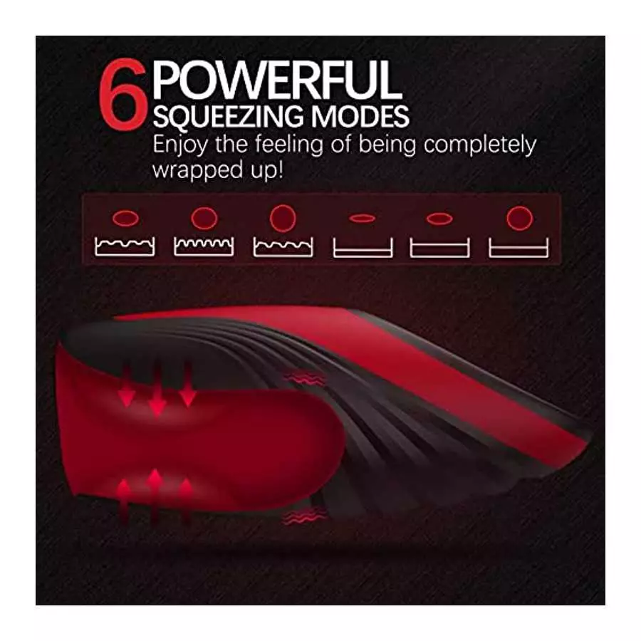 Automatic Male Masturbators - 107℉ Male Masturbator Stroking Toys with 9 Vibrating & 6 Squeezing Modes, Adult Male Sex Toys Real