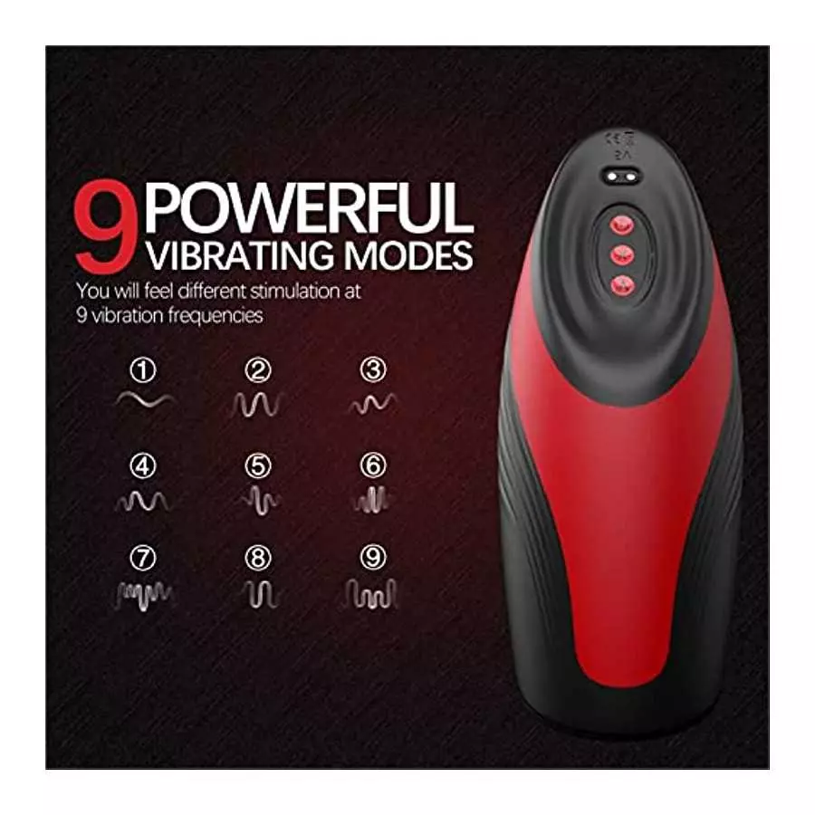 Automatic Male Masturbators - 107℉ Male Masturbator Stroking Toys with 9 Vibrating & 6 Squeezing Modes, Adult Male Sex Toys Real