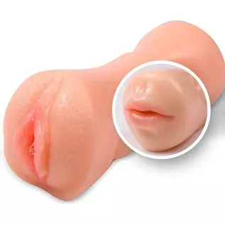 Male Masturbator 2 in 1 Soft Touch Adult Textured Pocket Pussy with Mouth Lifelike Sex Doll with 3D Vagina Inner Toy Realistic M