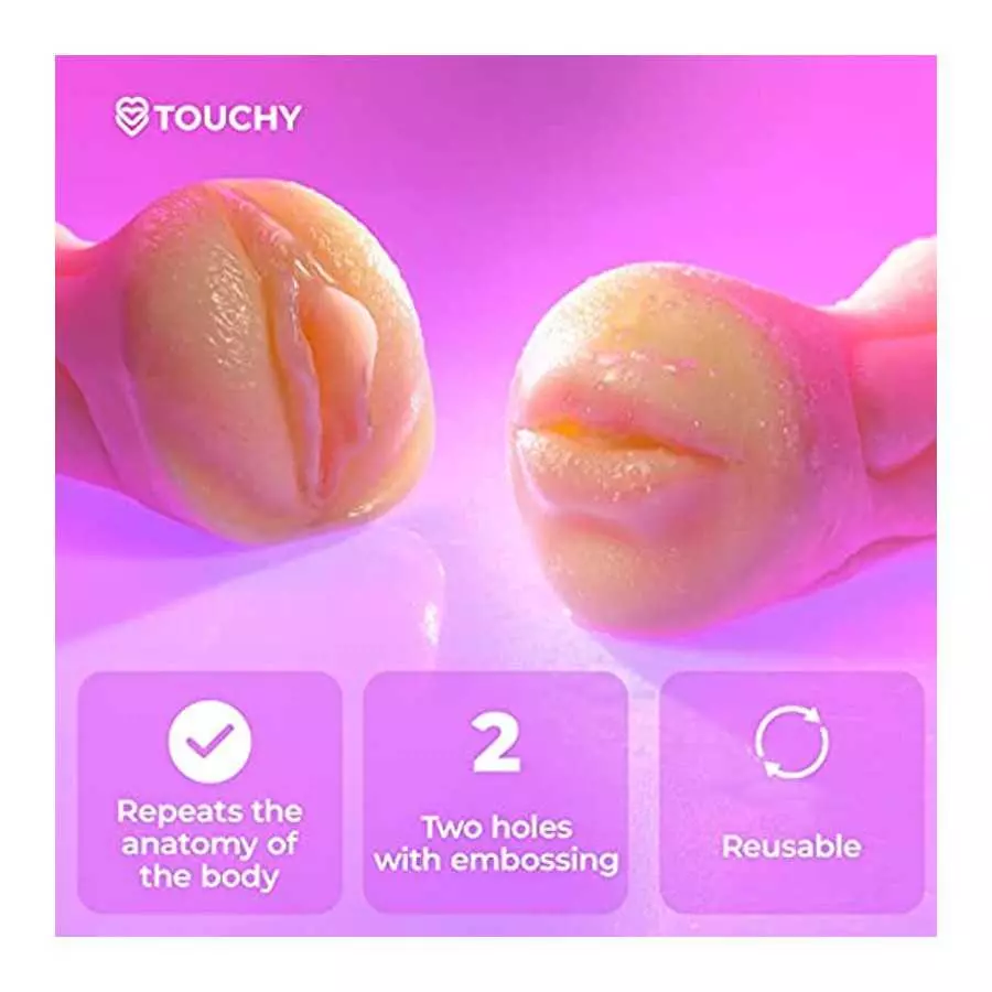Male Masturbator 2 in 1 Soft Touch Adult Textured Pocket Pussy with Mouth Lifelike Sex Doll with 3D Vagina Inner Toy Realistic M