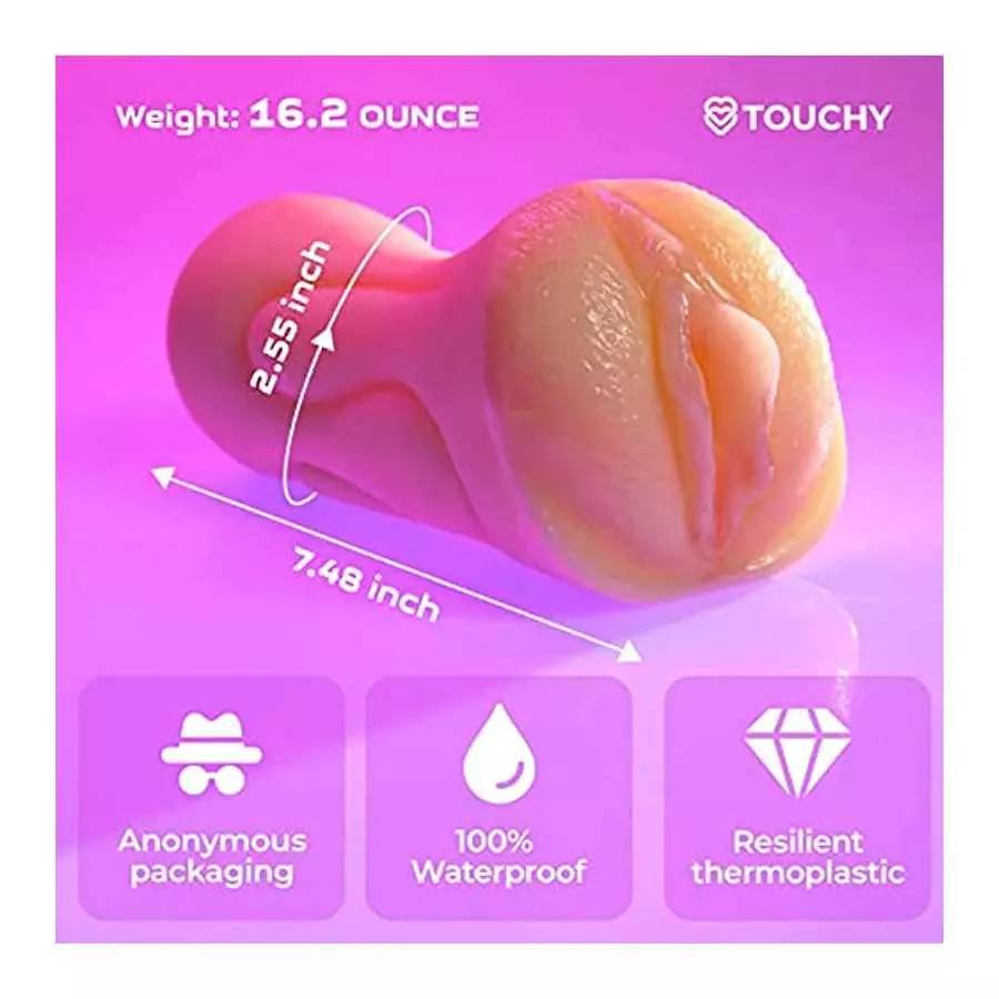 Male Masturbator 2 in 1 Soft Touch Adult Textured Pocket Pussy with Mouth Lifelike Sex Doll with 3D Vagina Inner Toy Realistic M