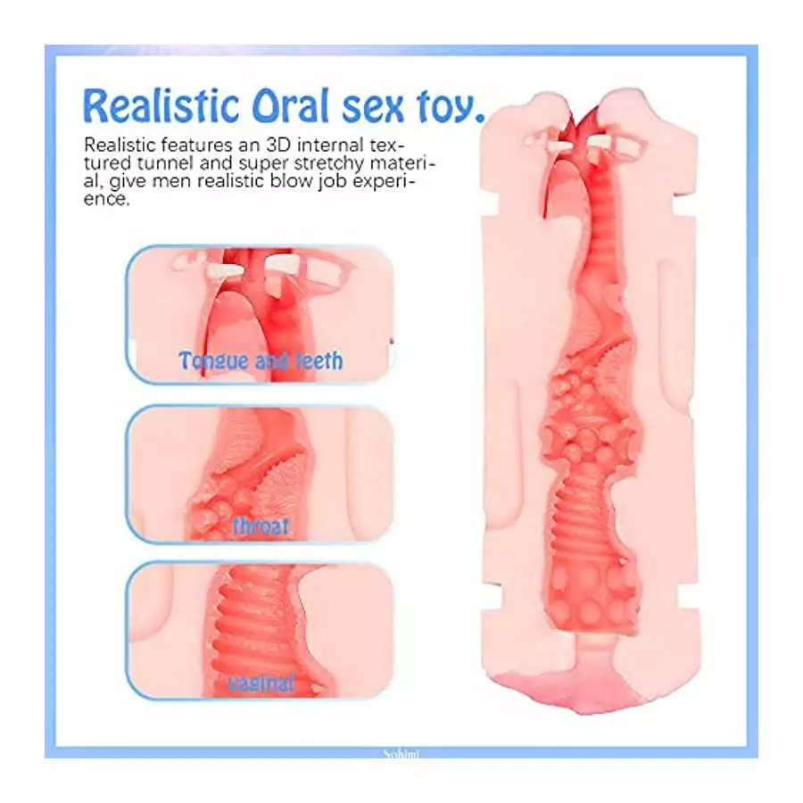 2 in 1 Male Masturbator Adult Sex Toys with Realistic Textured, Men's Pocket Pussy Male Masturbation Male Sex Toy- Adult Toy for