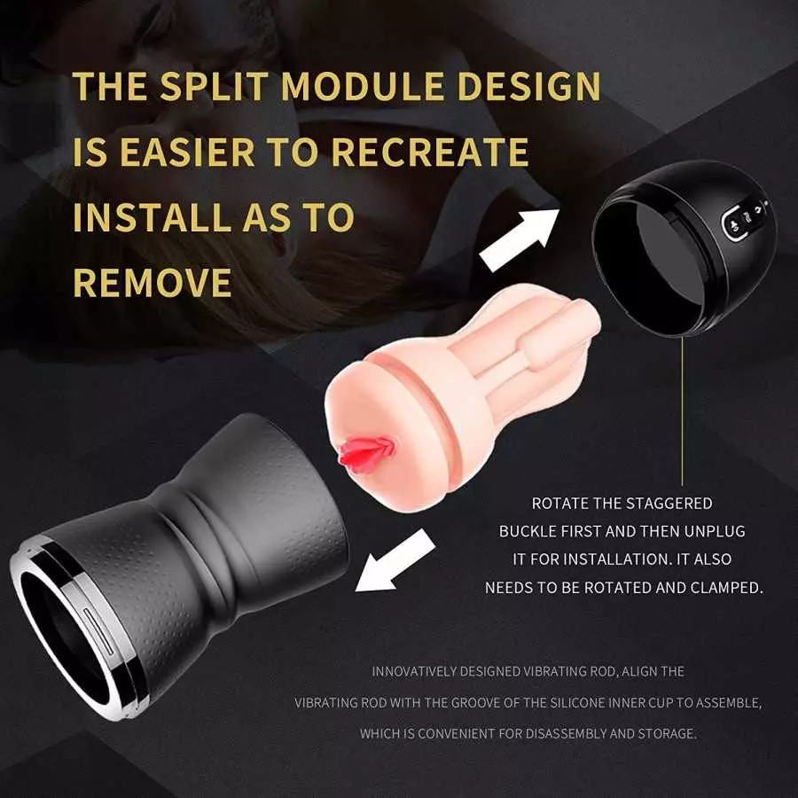 AIYULONG Male Masturbator Cup with 9 Vibration Modes& Heating, 3D Realistic Textured Vagina Pocket Pussy for Man Masturbation, W