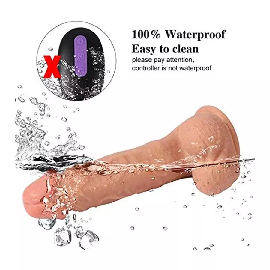 8 Inch Dildo Vibrator, Realistic Vibrating Dildo Silicone Telescopic Dildo Sex Toys for Couples G-spot Anal Stimulation