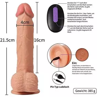 8 Inch Dildo Vibrator, Realistic Vibrating Dildo Silicone Telescopic Dildo Sex Toys for Couples G-spot Anal Stimulation