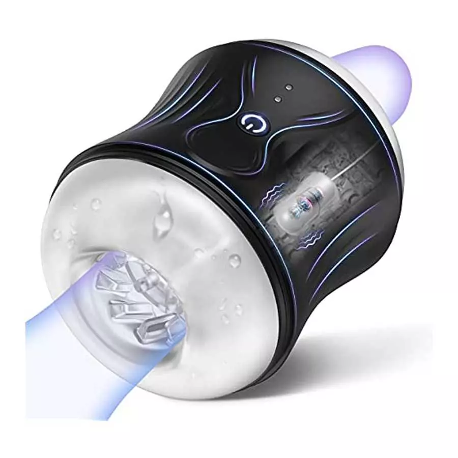 Male Masturbator, Open-Ended Male Masturbators Cup with Waterproof Ribbed 3D Tunnel, Pocket Pussy Stroker with 10 Vibration Mode Male Masturbator, Open-Ended Male Masturbators Cup with Waterproof Ribbed 3D Tunnel, Pocket Pussy Stroker with 10 Vibration Mode