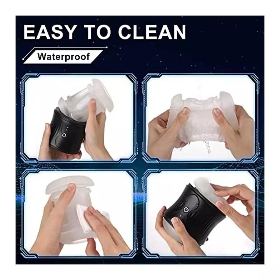 Male Masturbator, Open-Ended Male Masturbators Cup with Waterproof Ribbed 3D Tunnel, Pocket Pussy Stroker with 10 Vibration Mode