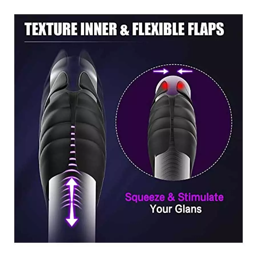 Adjustable Male Masturbator Penis Training Vibrator,Mycreatmo Mens Adult Sex Toys for Men Masturbators with 9 Vibrations,Vibrati