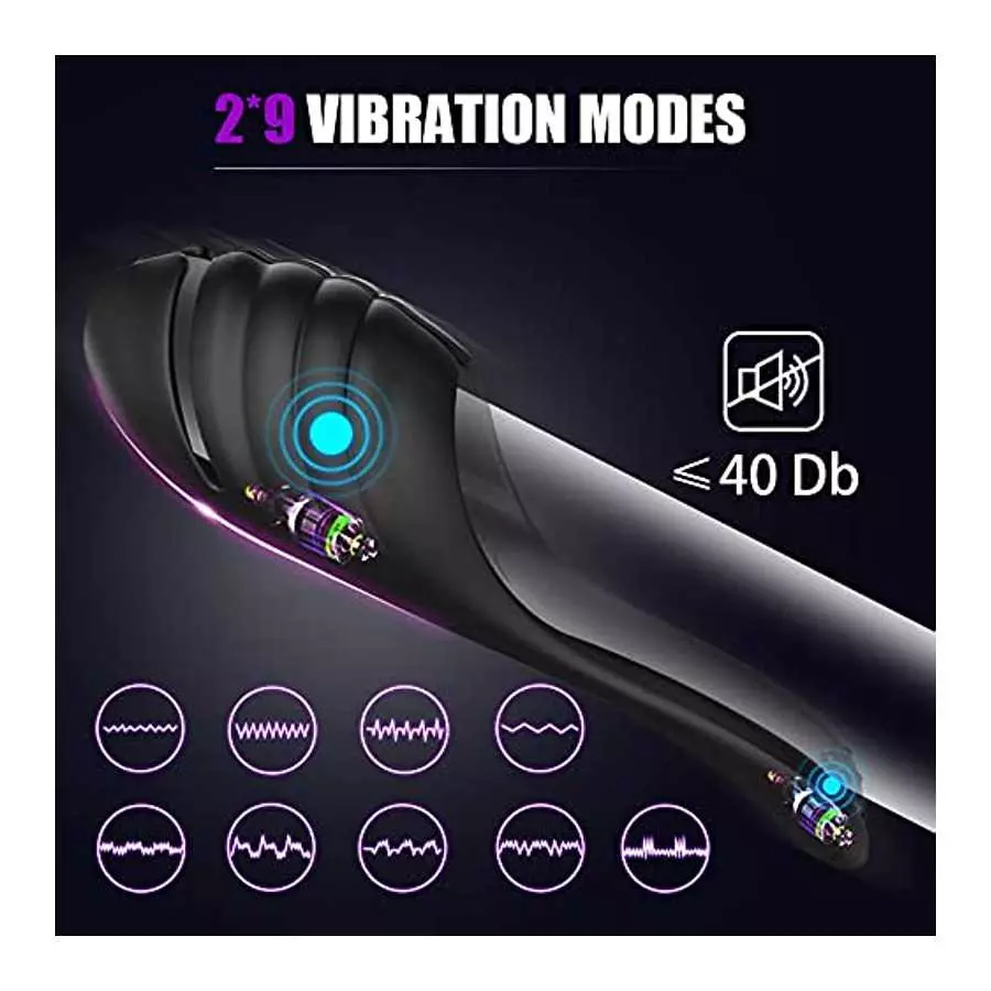 Adjustable Male Masturbator Penis Training Vibrator,Mycreatmo Mens Adult Sex Toys for Men Masturbators with 9 Vibrations,Vibrati