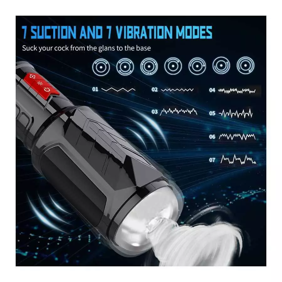 WeDol Automatic Male Masturbator Cup with 7 Oral-Suction &7 Vibration Modes, Electric Pocket Pussy Penis Masturbation Blowjob wi