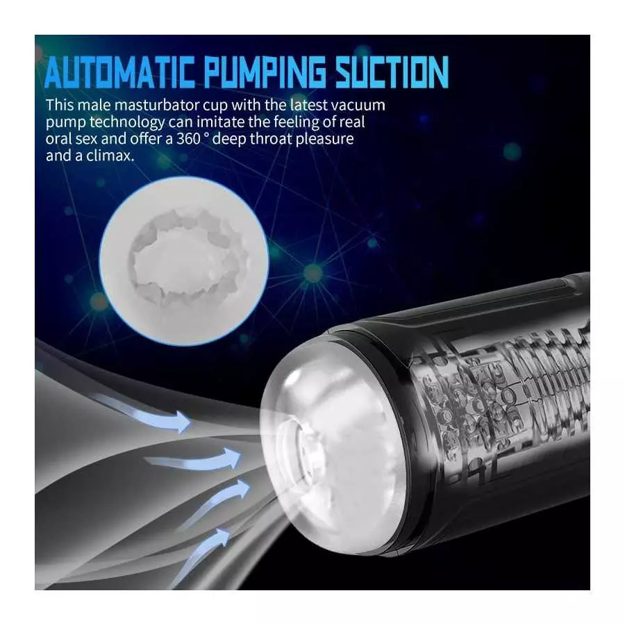 WeDol Automatic Male Masturbator Cup with 7 Oral-Suction &7 Vibration Modes, Electric Pocket Pussy Penis Masturbation Blowjob wi