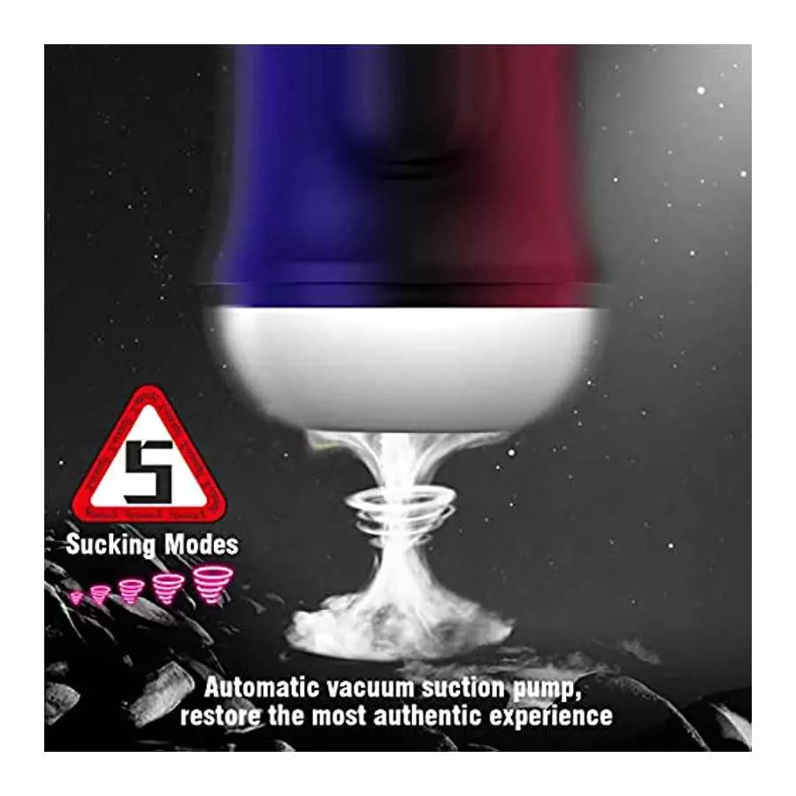 ZEMALIA Automatic Sucking Masturbator Stroker - Electric Blowjob Machine Pocket Toy with 5 Suction & 5 Vibration Modes, Male Sex