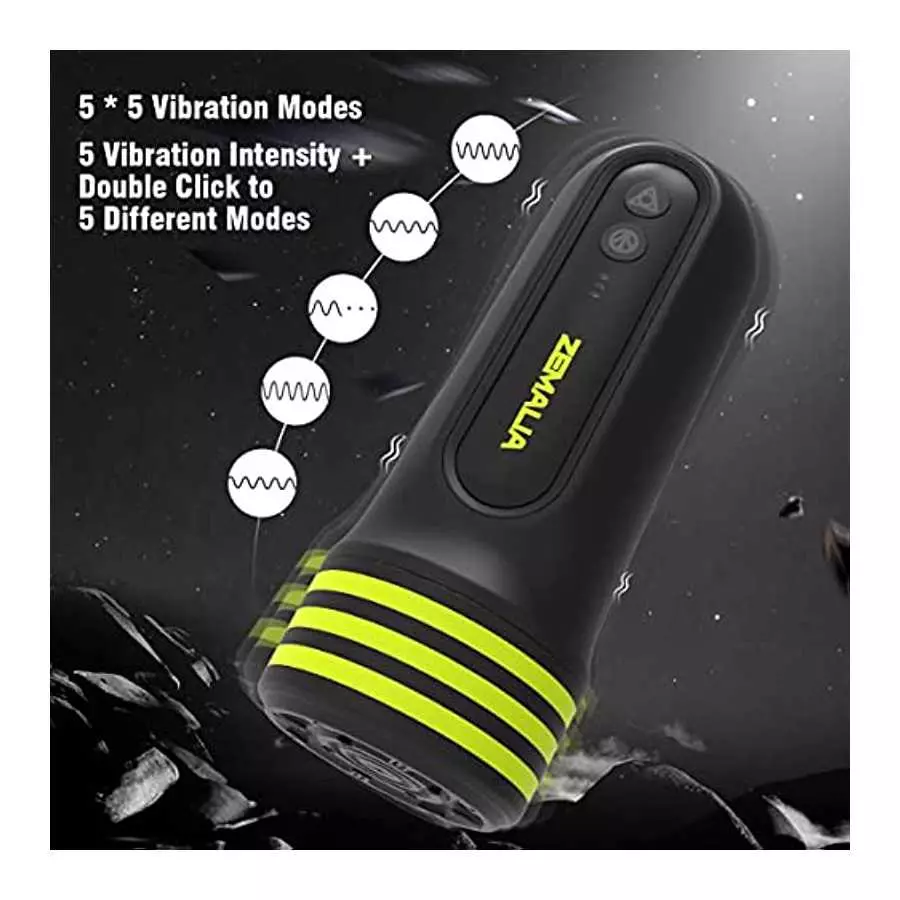 ZEMALIA Automatic Sucking Masturbator Stroker - Electric Blowjob Machine Pocket Toy with 5 Suction & 5 Vibration Modes, Male Sex