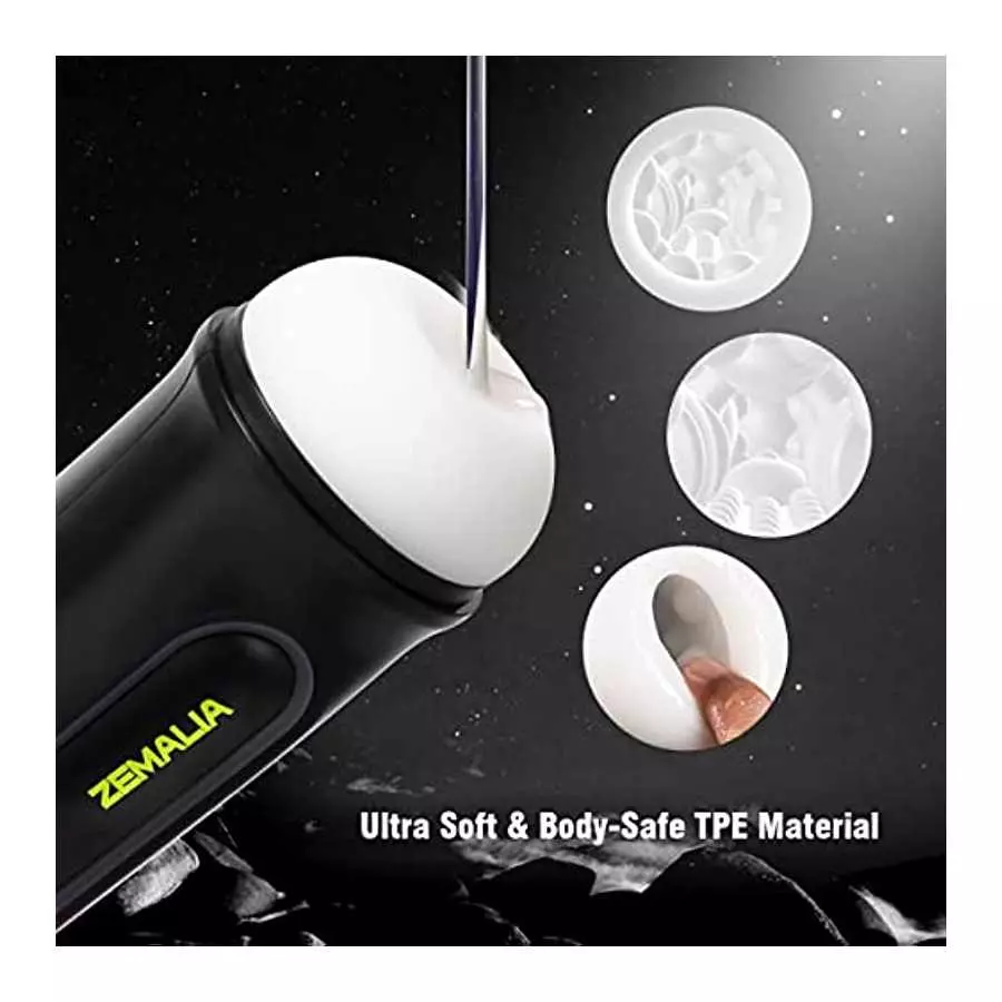 ZEMALIA Automatic Sucking Masturbator Stroker - Electric Blowjob Machine Pocket Toy with 5 Suction & 5 Vibration Modes, Male Sex
