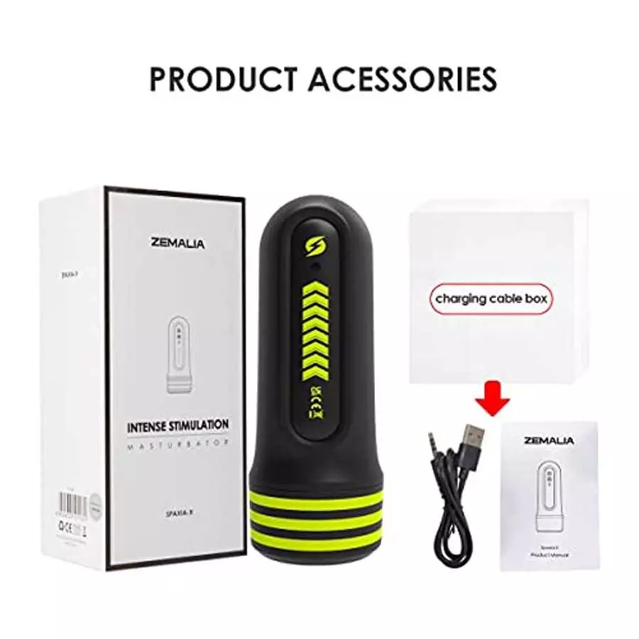 ZEMALIA Automatic Sucking Masturbator Stroker - Electric Blowjob Machine Pocket Toy with 5 Suction & 5 Vibration Modes, Male Sex