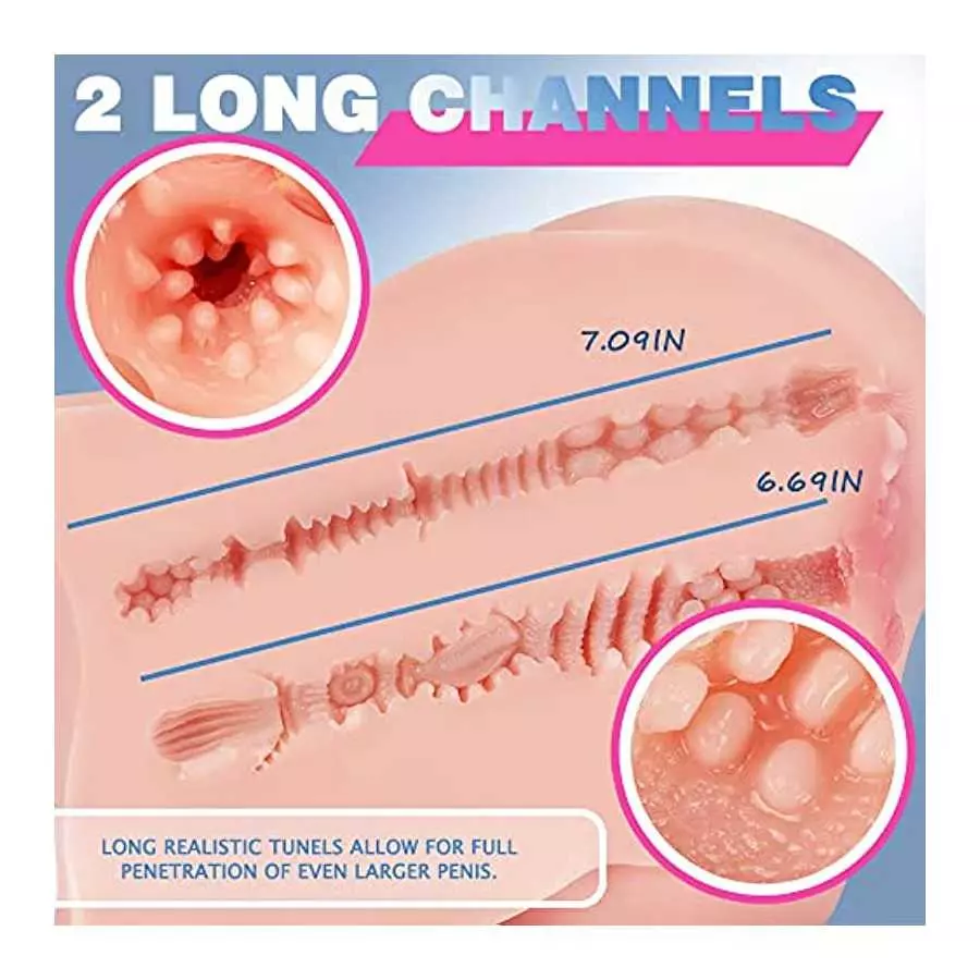 16Lb Male Masturbator Sex Doll Busty Ass Butt, Realistic Pussy Ass Masturbator Stroker with Vagina and Anal Channel for Several