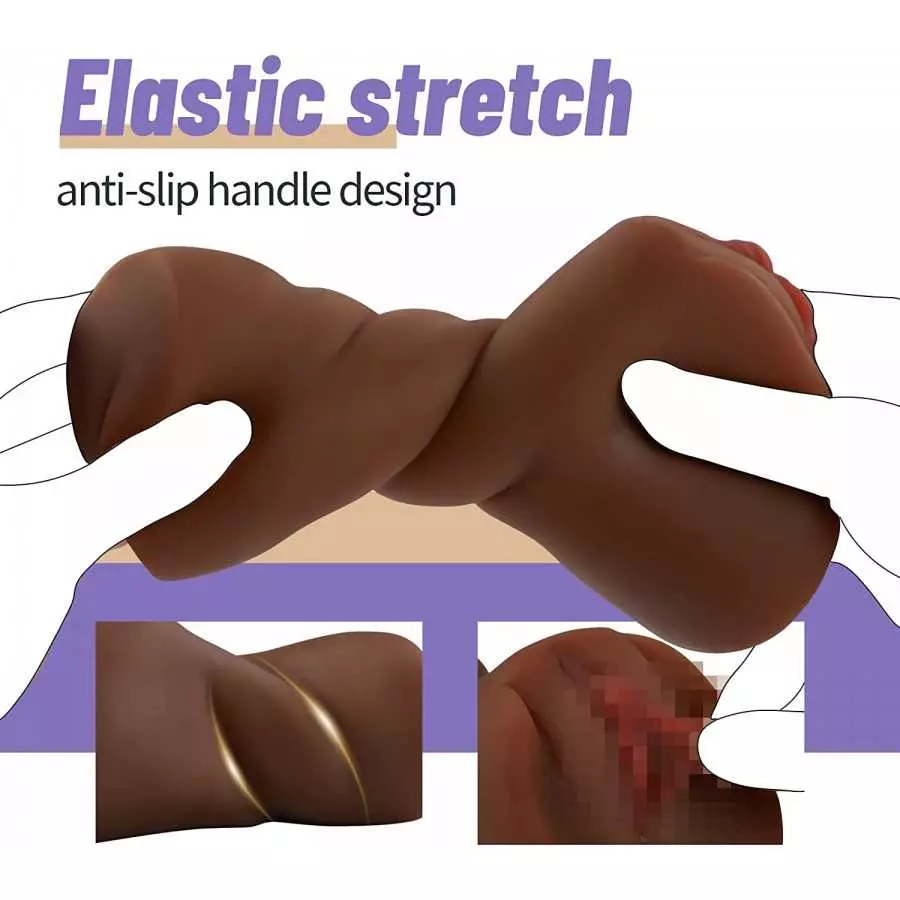 Pocket Pussy Realistic Male Masturbator, Male Masturbator Toy with Fat Lips Vagina and Tight Anus Sex, Lifelike Pocket Pussy Men