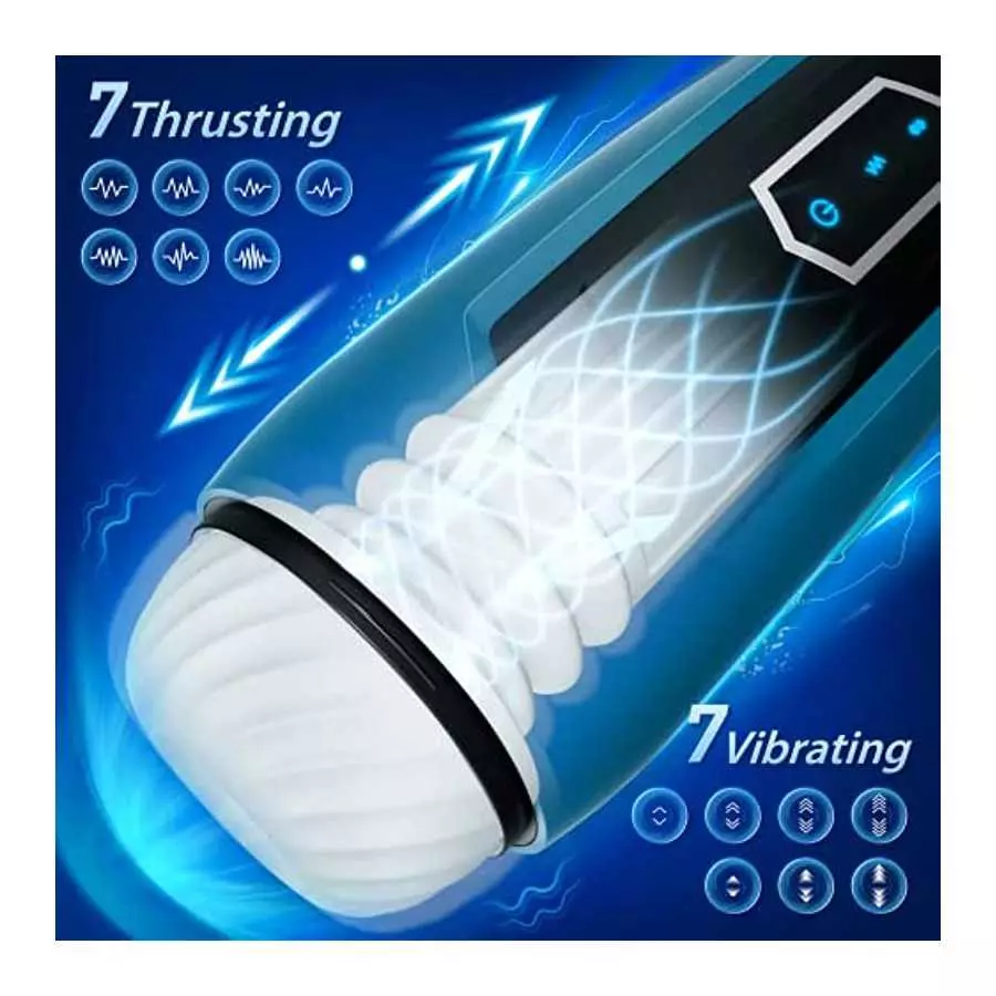 Automatic Male Masturbator Sex Toys - 2023 Upgraded Male Masturbators Cup for Men with 7 Thrusting & 7 Vibrating, Hands Free Adu