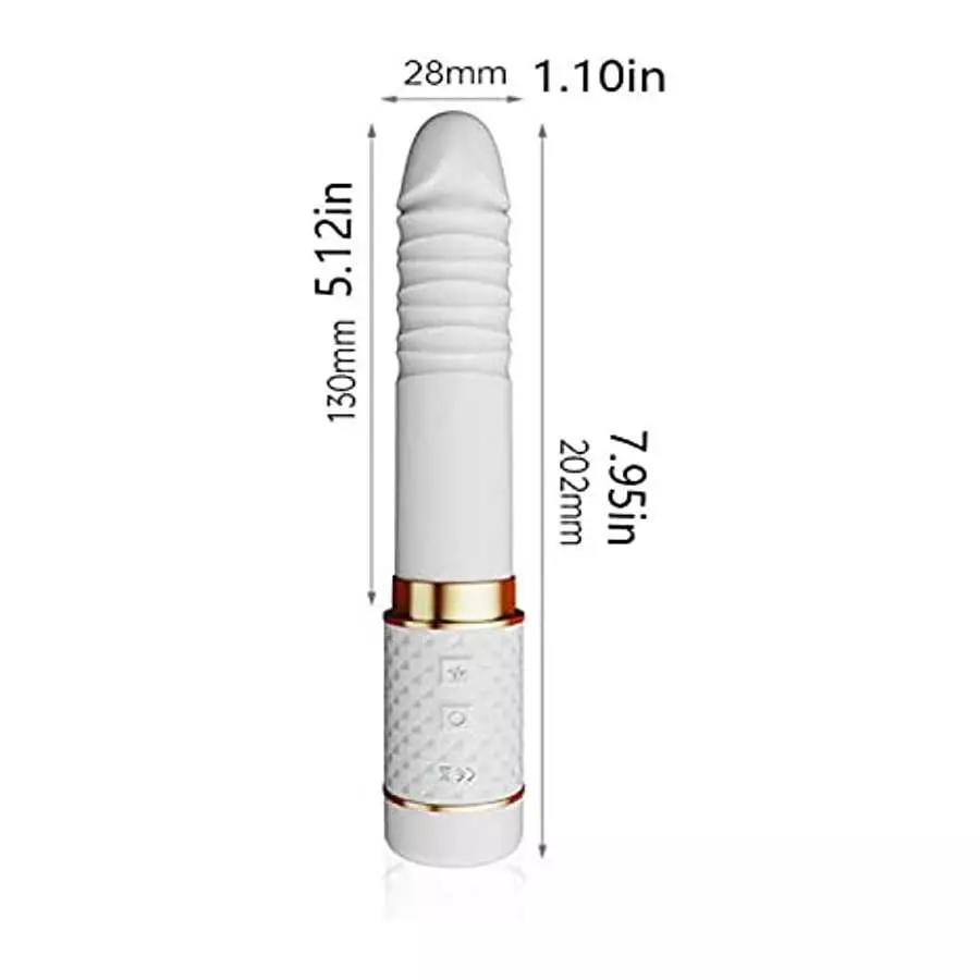 Realistic Vibrator, 10 Frequency Vibration Retractable Sucking Thrusting Dildo Magnetic Rechargeable Silicone Bullet Vibrator G-