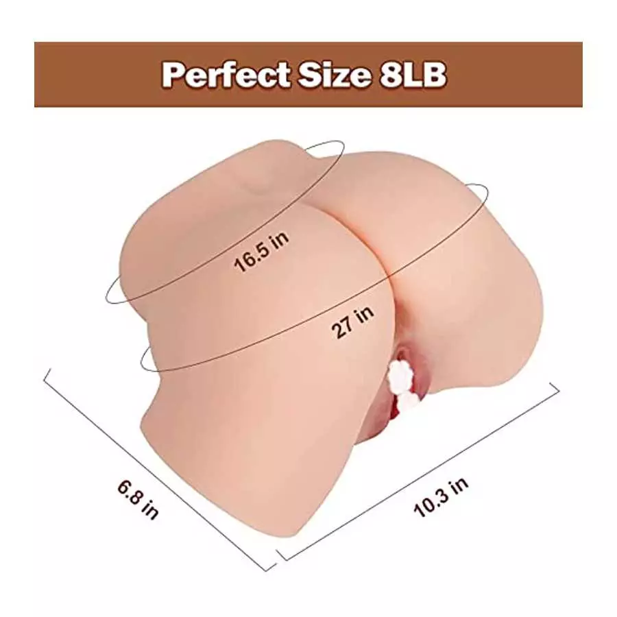 8LB Male Masturbator, Sex Toy for Men Realistic Female Adult Torso Butt Toys, Sex Dolls Pocket Pussy Ass with 3D Tight Vagina an