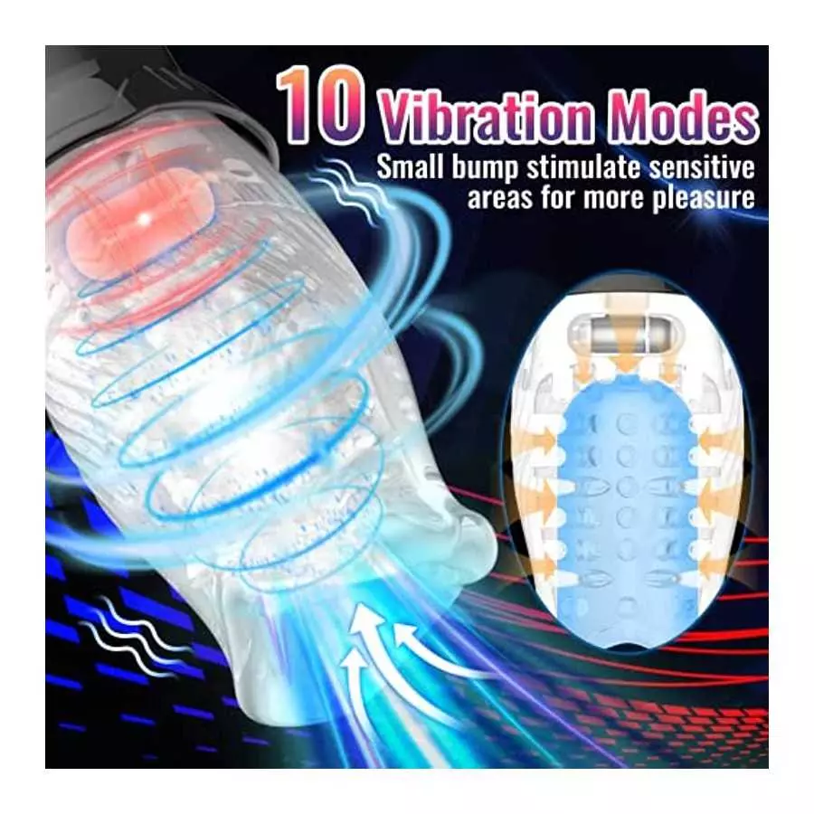 Automatic Rotating Male Masturbator Cup, Vibrating Male Masturbators with 5 Rotations & 10 Vibrations, Electric Pocket Pussy Mal