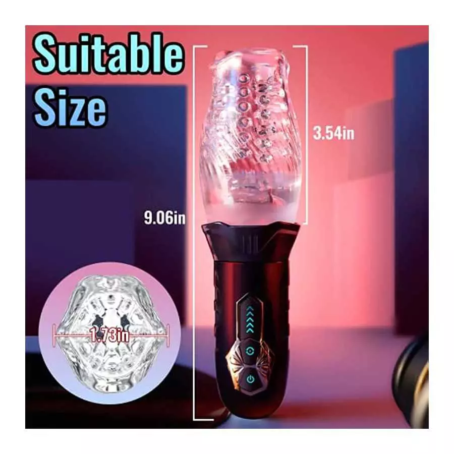 Automatic Rotating Male Masturbator Cup, Vibrating Male Masturbators with 5 Rotations & 10 Vibrations, Electric Pocket Pussy Mal