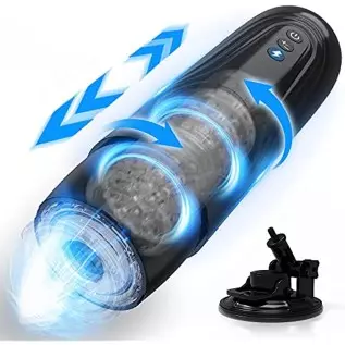 Automatic Male Masturbator Cup with 7 Thrusting & Rotating Modes, Hands Free Electric Pocket Pussy for Penis Stimulation, TIVINO