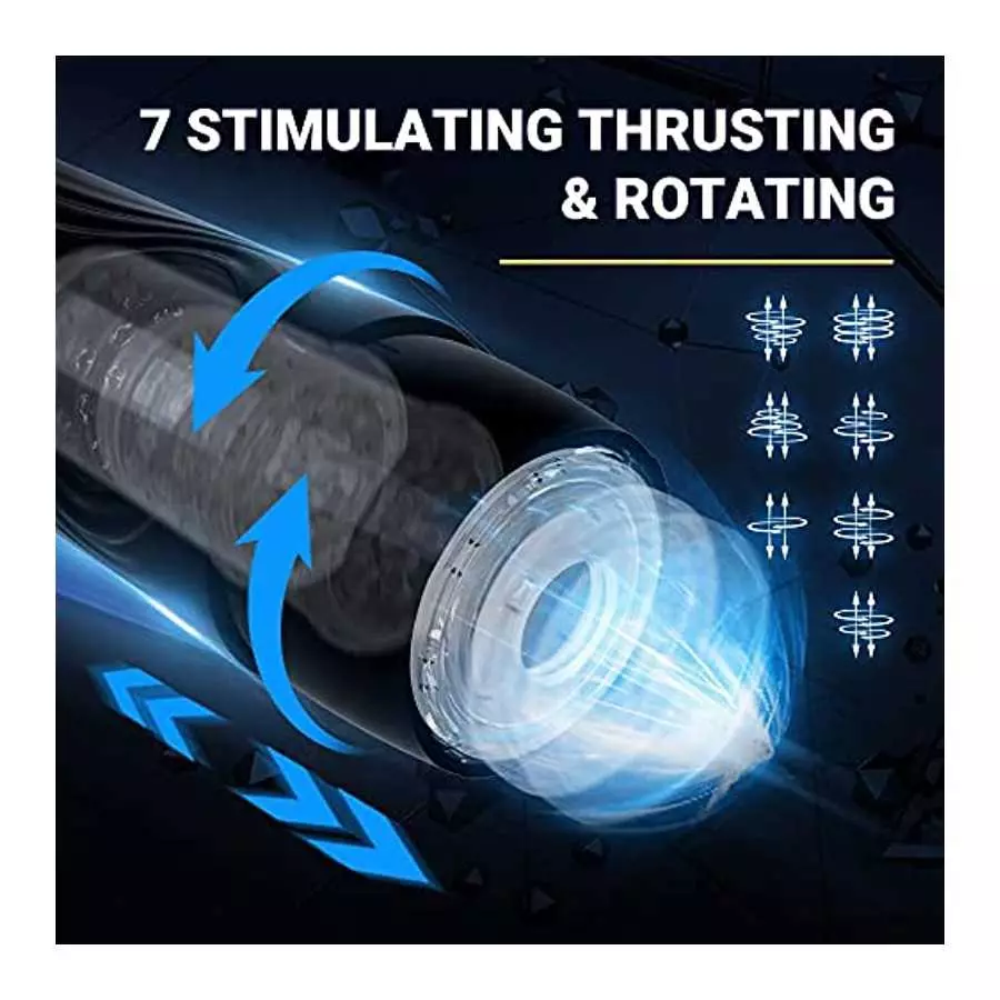 Automatic Male Masturbator Cup with 7 Thrusting & Rotating Modes, Hands Free Electric Pocket Pussy for Penis Stimulation, TIVINO