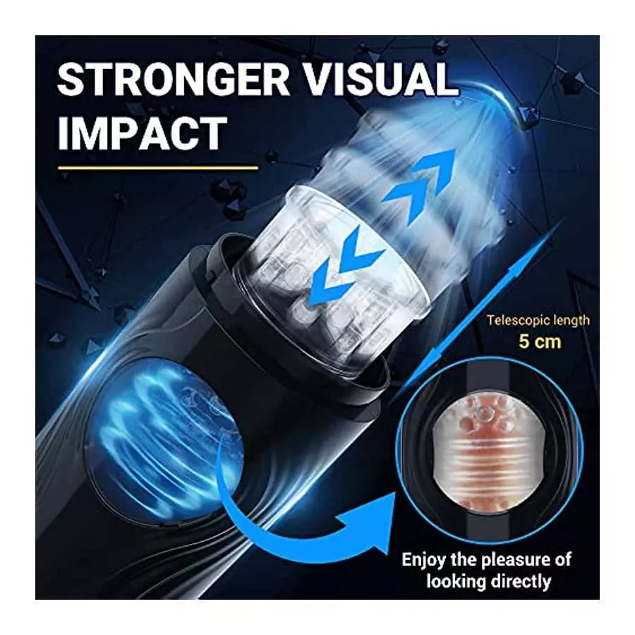 Automatic Male Masturbator Cup with 7 Thrusting & Rotating Modes, Hands Free Electric Pocket Pussy for Penis Stimulation, TIVINO