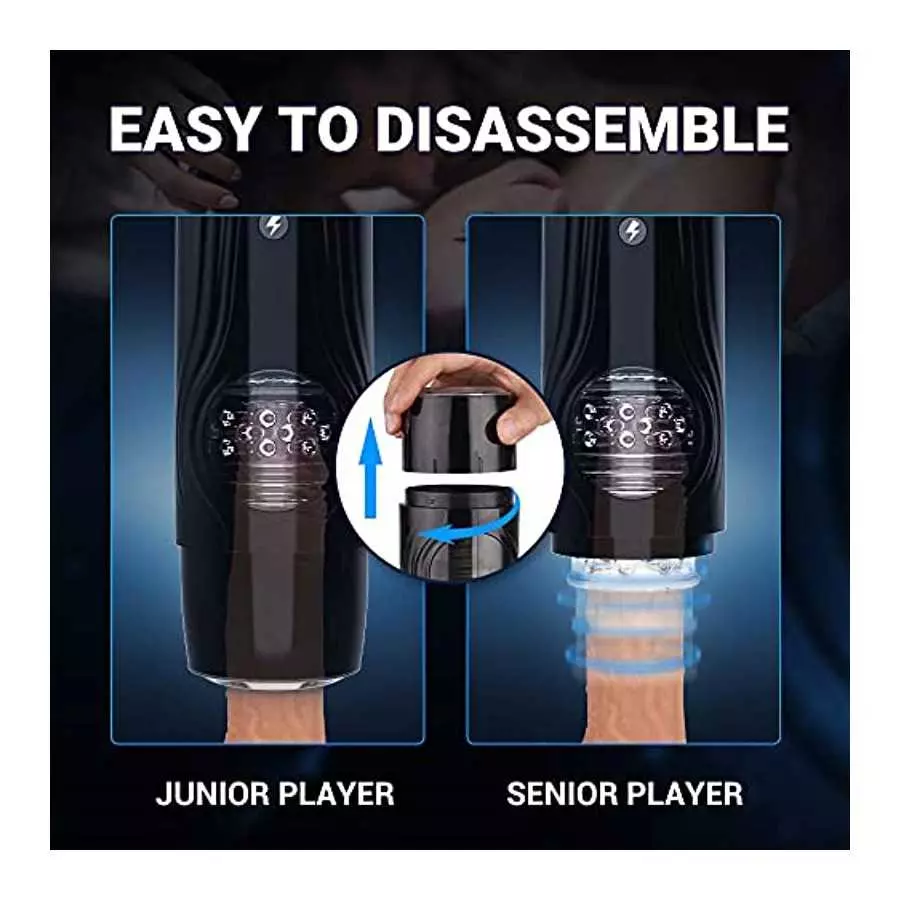 Automatic Male Masturbator Cup with 7 Thrusting & Rotating Modes, Hands Free Electric Pocket Pussy for Penis Stimulation, TIVINO