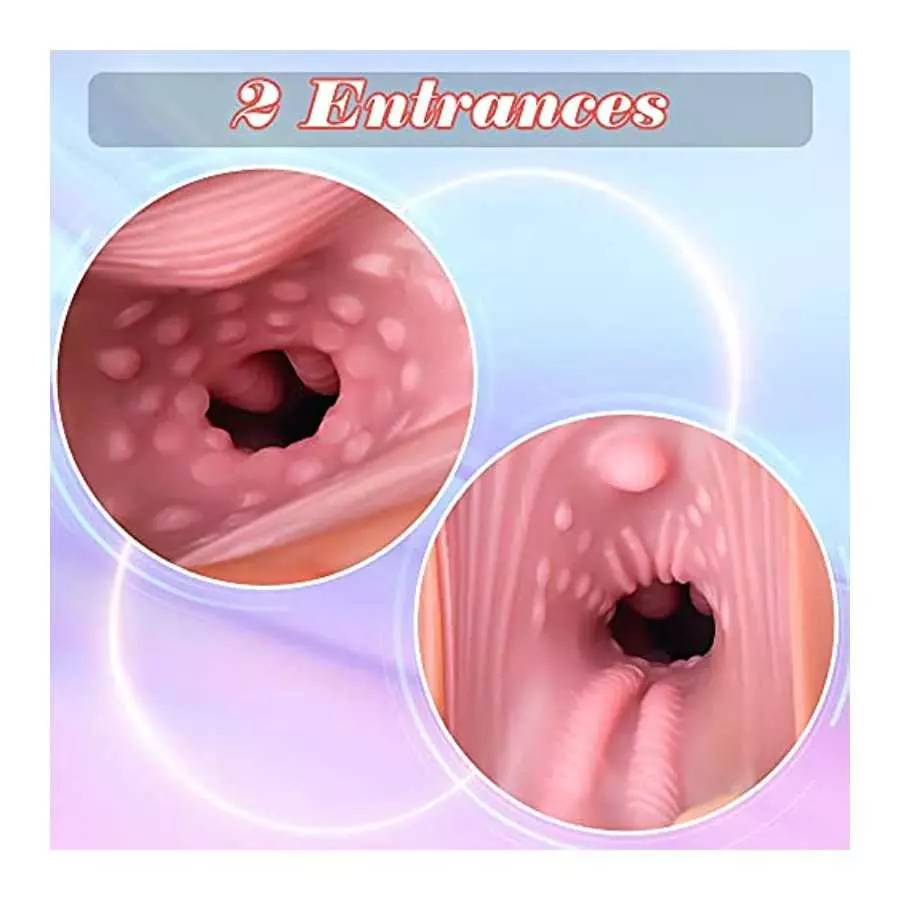 Lifelike Male Masturbator, Adorime 3D Textured Realistic Fleshy Pocket Pussy Sexual Vagina Sex Stroker, Brown Sex Doll Stroking