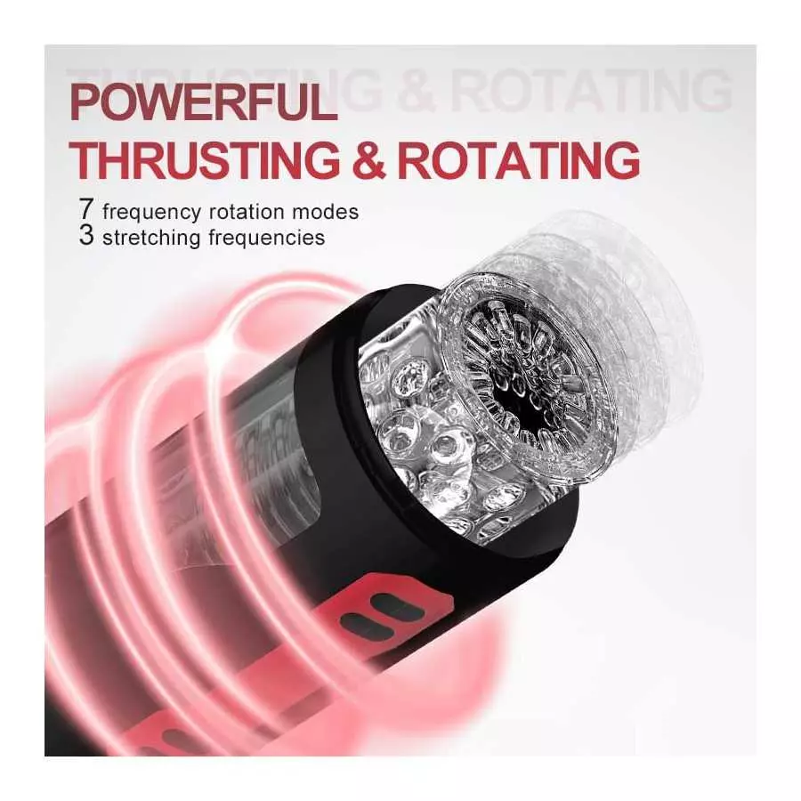 MMQ Automatic Male Masturbator Cup with 7 Thrusting &Rotating & 3stretching for Penis Stimulation, Electric Male Masturbators wi