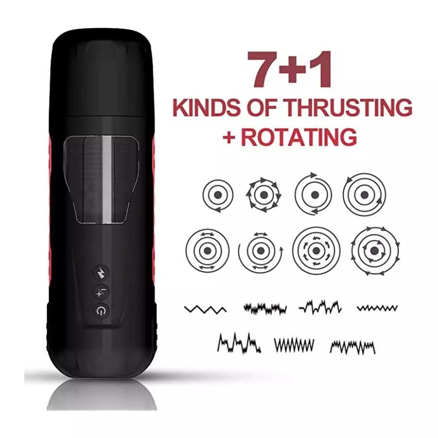 MMQ Automatic Male Masturbator Cup with 7 Thrusting &Rotating & 3stretching for Penis Stimulation, Electric Male Masturbators wi