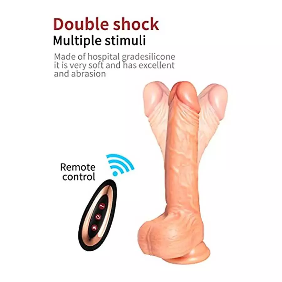 Realistic Telescopic Penis for G-spot Stimulation,Thrusting Dildo Vibrator with Heating, Wireless Automatic Vibrating Dildos Ana