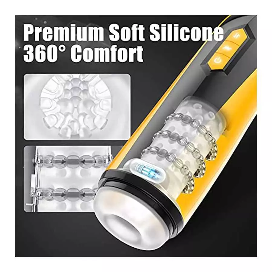 Male Sex Toys Automatic Masturbators Cup - Upgraded 7 Thrusting & 7 Vibration Adult Sex Toys & Games 3D Realistic Textured Hands