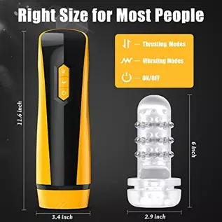 Male Sex Toys Automatic Masturbators Cup - Upgraded 7 Thrusting & 7 Vibration Adult Sex Toys & Games 3D Realistic Textured Hands