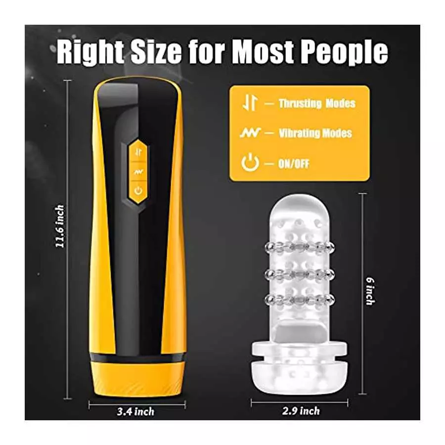 Male Sex Toys Automatic Masturbators Cup - Upgraded 7 Thrusting & 7 Vibration Adult Sex Toys & Games 3D Realistic Textured Hands