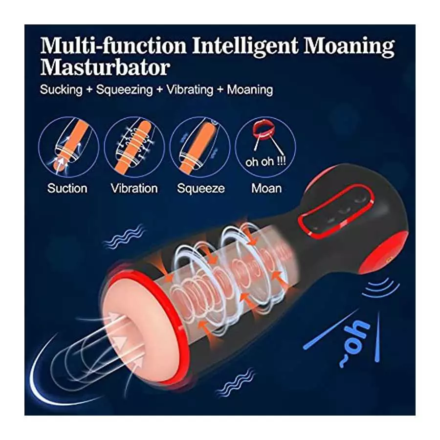 Automatic Hands Free Male Masturbator, 10 Vibration Masturbation Cup with 7 Sucking & 7 Squeezing Modes Blowjob Machine, Electri